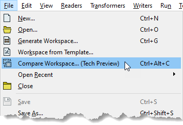 File > Compare Workspace
